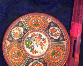 Plate small oriental colorful melamine ware/1994 8 x 6"/tai-hong Chinese no flaws