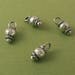 Oxidized STERLING SILVER Charms - 4 Chunky Baubles, Little Dangles or Drops C136