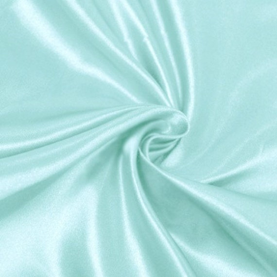 Silk satin Mint Fabric Aqua Color Supplies Fabric by yard