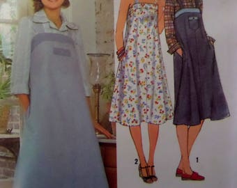 TENT JUMPER Pattern • Simplicity 8466 • Miss 16 • Banded Tent Dress •  Tent Sundress • Vintage Dress • Vintage Patterns • WhiletheCatNaps