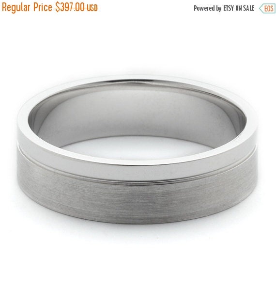 ON SALE  Mens Wedding Bands  14K White  Gold  by FirstClassJewelry