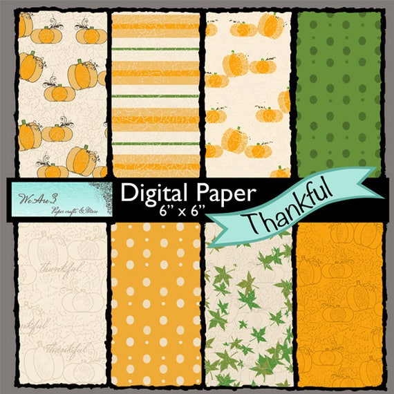 We Are 3 Digital Paper, Thankful