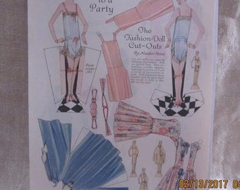 Vintage 1920s Paper Dolls Sister Nell Goes To A Party, 1920s paper doll, McCalls Magazine, November 1925, McCalls Patterns, 1920's fashion