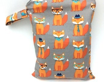 Cloth Diaper Bag, Wet Bag, Fox Diaper Bag for Twins, Woodland Diaper Bag Boy, Design Your Own, Beach Bag Zipper, Waterproof Bag, Nappy Bag