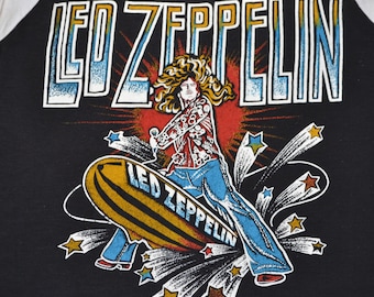 Rare 70's 80's Led Zeppelin Shirt T-Shirt Jimmy Page Tee Black Sabbath Blues Classic Rock Jersey Size M