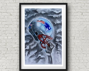 Patriots Wall Art patriots helmet | etsy Patriots Wall Art patriots helmet | etsy