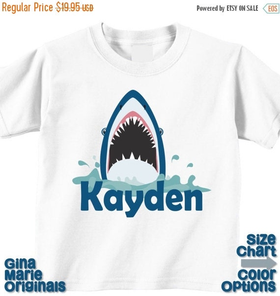 Download SALE Personalized Shark Birthday T-Shirt or by ...