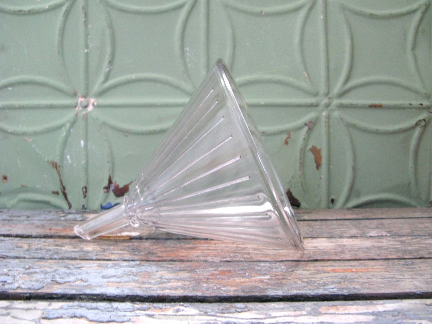 Vintage Glass Funnel Apothecary Glass Funnel Laboratory by Sfuso
