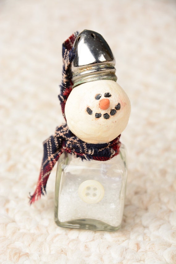 Salt Shaker Snowman Vintage Salt Shaker Snowman by shopch2 on Etsy