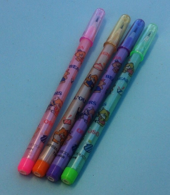 Bensia Lead Pencil. 1980s Pop a Point Pencil. Kawaii by JirjiMirji