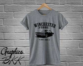 Supernatural T-Shirt Unisex T-Shirt Supernatural Shirt unisex tee Winchester and sons Impala (S-XL) Free Shipping