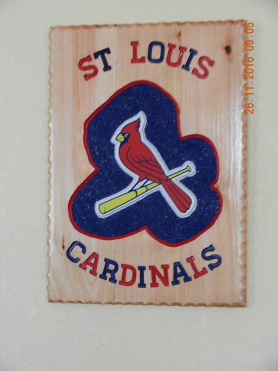 Items similar to St. Louis Cardinals Routed Cedar Wood Sign with MLB Cardinals logo (Made to ...