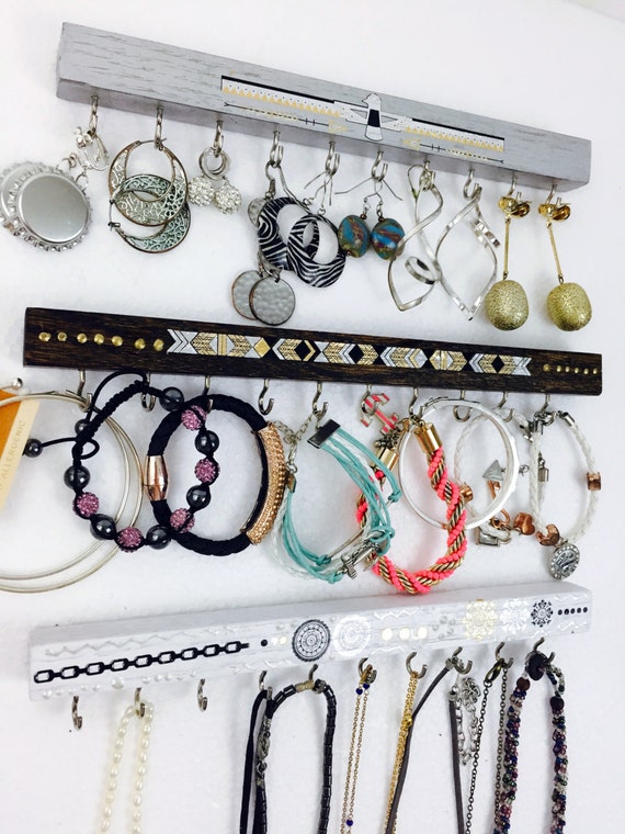 Items similar to Jewelry hanging display wall hooks small for bracelets