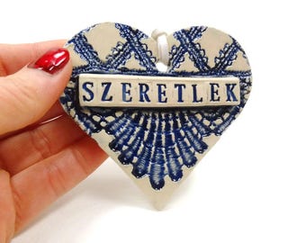 Szeretlek Ornament, Hungarian Wedding Ornament, Hungarian Decor, Bridal Shower Favor, I Love You Hungarian, Engagement Gift,Bride to be Gift