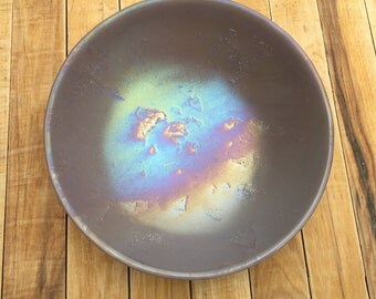 Mink Iridescent Fused Glass Bowl