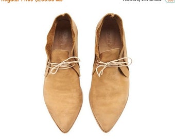 Aya Peep Toes whiskey brown flat shoes brown flats by TamarShalem