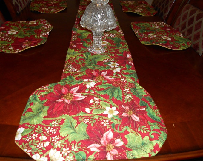 Table Runner and Six Placemats, Table Decoration and Fabric Table Runner and Fabric Placemats