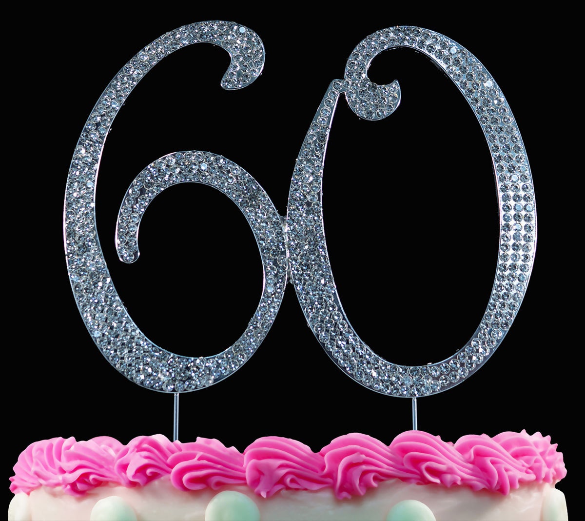 60 Cake Topper 60th Birthday Cake Topper 60th Anniversary Cake