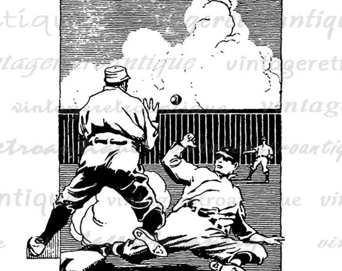Baseball Digital Image Download Collage Sheet Sliding Home Printable Graphic Jpg Png Eps HQ 300dpi No.3726