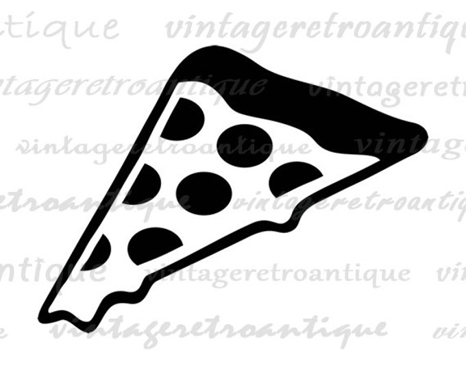 Printable Image Pizza Slice Graphic Digital Download Artwork Vintage Clip Art Jpg Png Eps HQ 300dpi No.4016