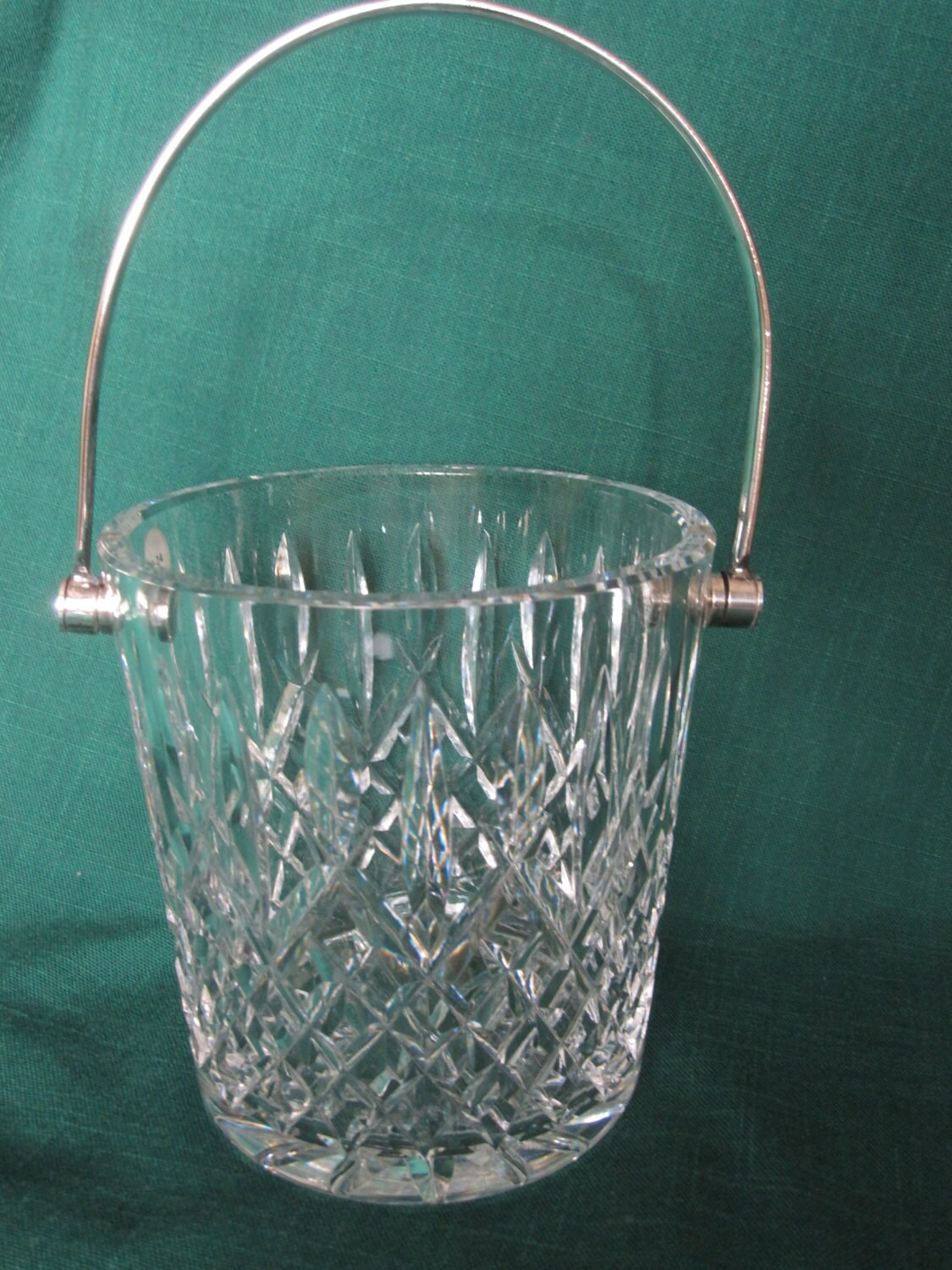 Vintage Waterford Crystal Araglin Ice Bucket with Silver