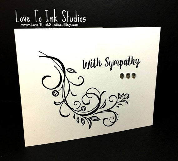 Items similar to Sympathy Card, Condolence Card, Handstamped Sympathy ...