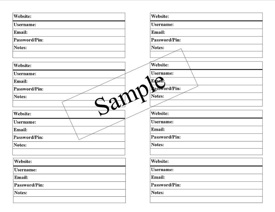 Large Print PASSWORD Book Address Book with AZ Tabs