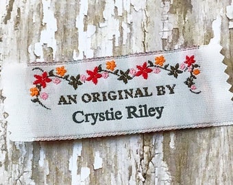 Sew on Woven Clothing Labels, Fabric Labels, Knit Labels An Original By imprinted with 1 line of text custom clothing Labels