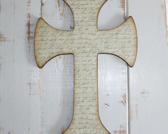 Shabby Chic Wall cross, Christian gift, Housewarming gift, Distressed cross