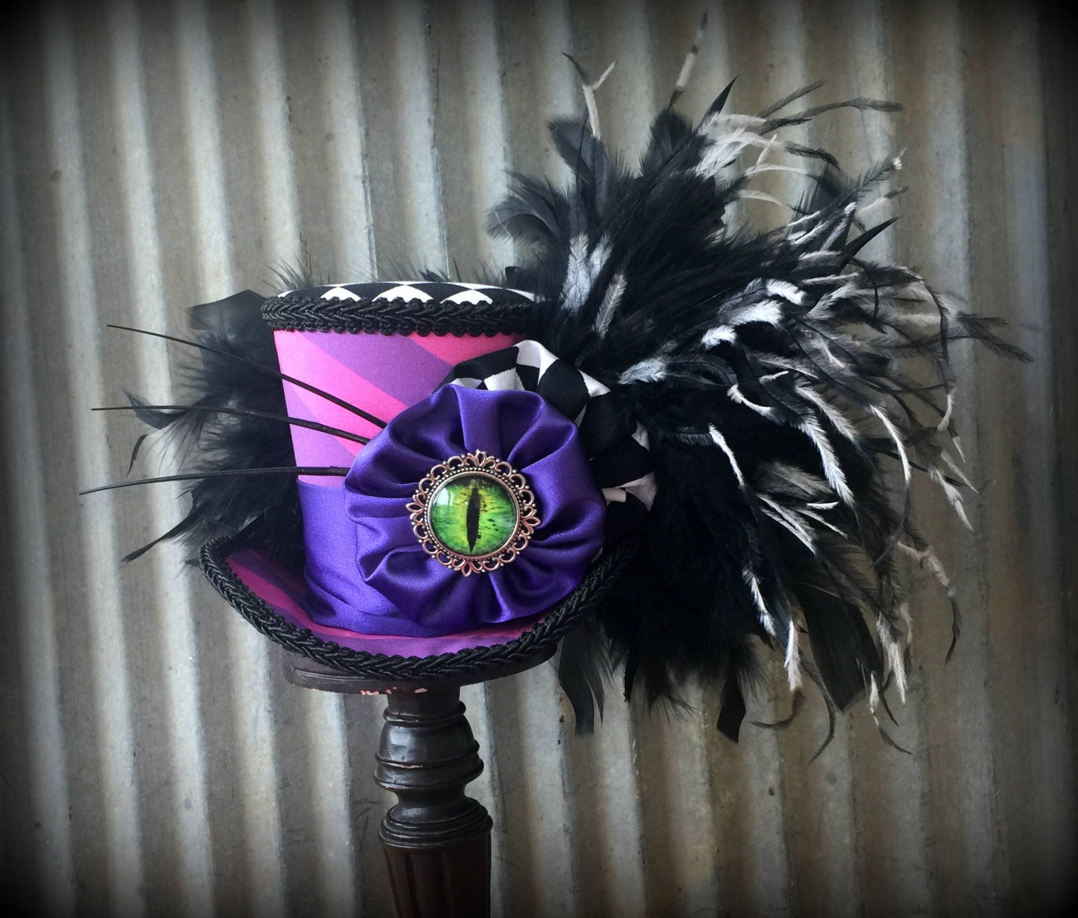 Mini Top Hat Cheshire Cat Mini Top Hat Cat Top Hat Purple