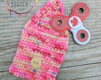 Fidget Spinner Case - Hand Spinner Cozy - Fidget Spinner Cozy - Hand Spinner Case - Pink Speckles Fidget Spinner Pouch - Hand Spinner Pouch