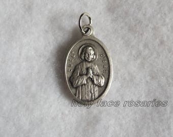 St John Vianney Curé d'Ars Jean-Baptiste-Marie Vianneye Religious Catholic Patron Saint Priests Pastors Silver Oxidized Pendant Medal Italy