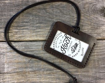 Leather I.D. Holder with Lanyard
