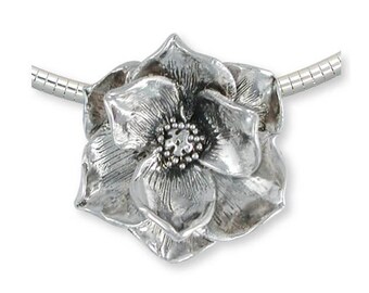 Magnolia Pendant Jewelry Sterling Silver Handmade Flower Pendant MG3-CS