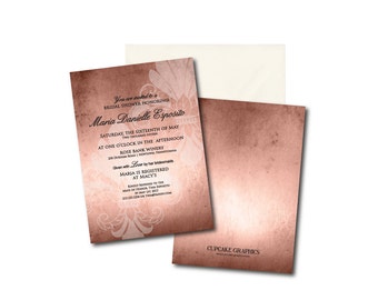 Rustic Fleur de Lis Bridal Shower Invitation