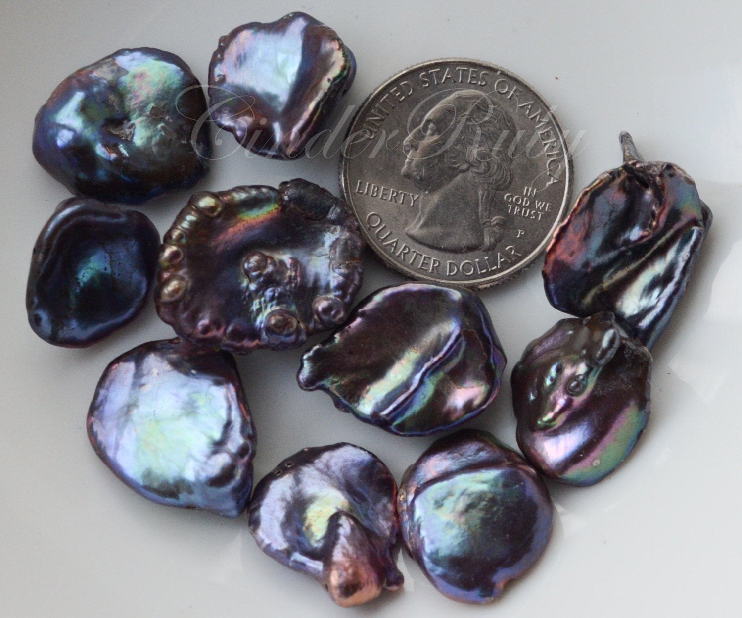 Large Peacock Keshi Pearls,Petal Freshwater Pearls,Peacock Baroque