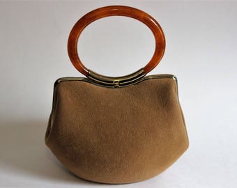 Vintage Morris Moskowitz MM Mad Hatter purse with Bakelite handle