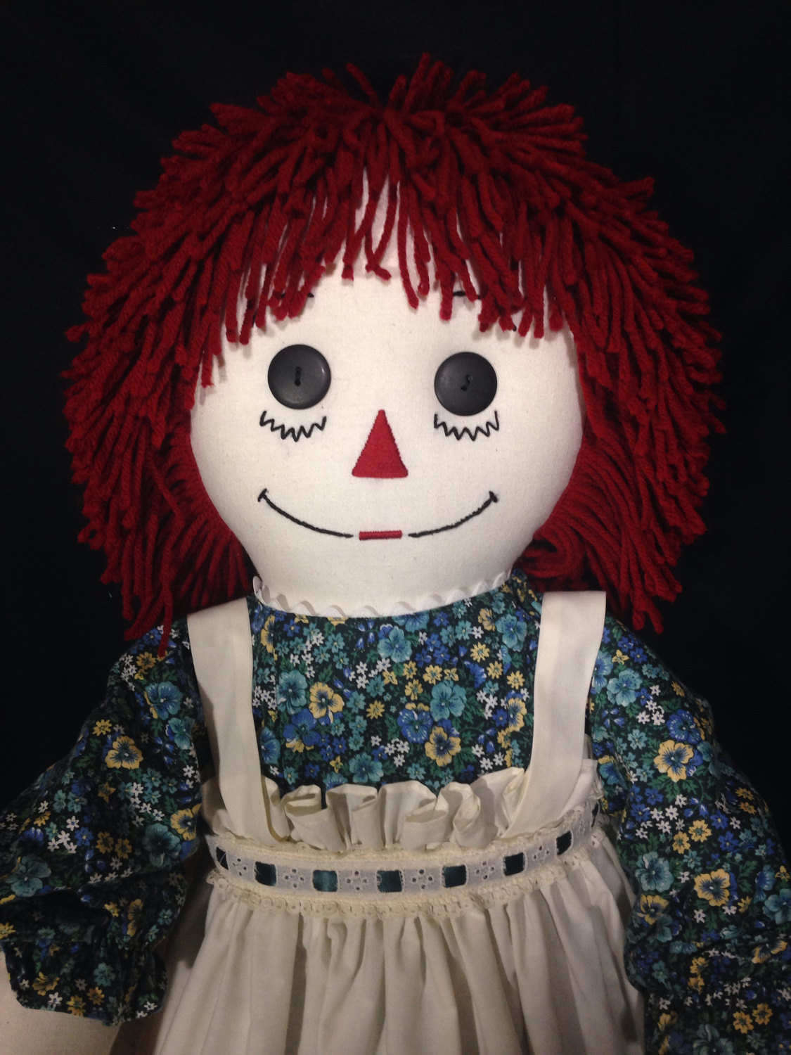 30 Inch RAGGEDY ANN Doll HandmadeBurgundy HairGreen Dress