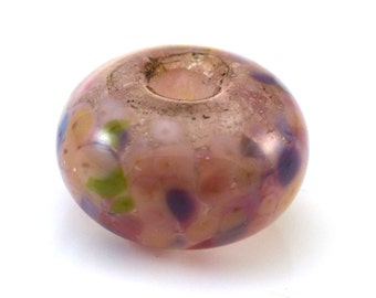 Pink Spring Handmade Glass Lampwork Bead