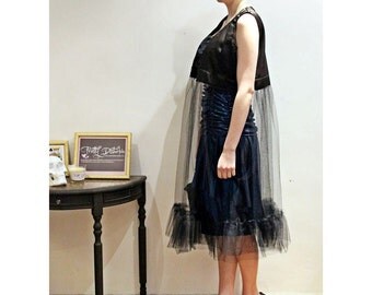 Handmade sheer net waistcoat punk grunge festival chic top