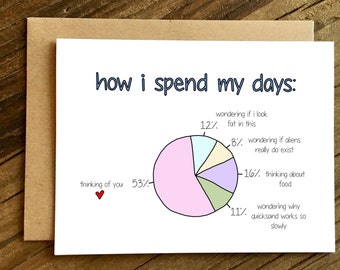 Funny Love Card - Funny Anniversary Card - Love Card - How I Spend My Days.