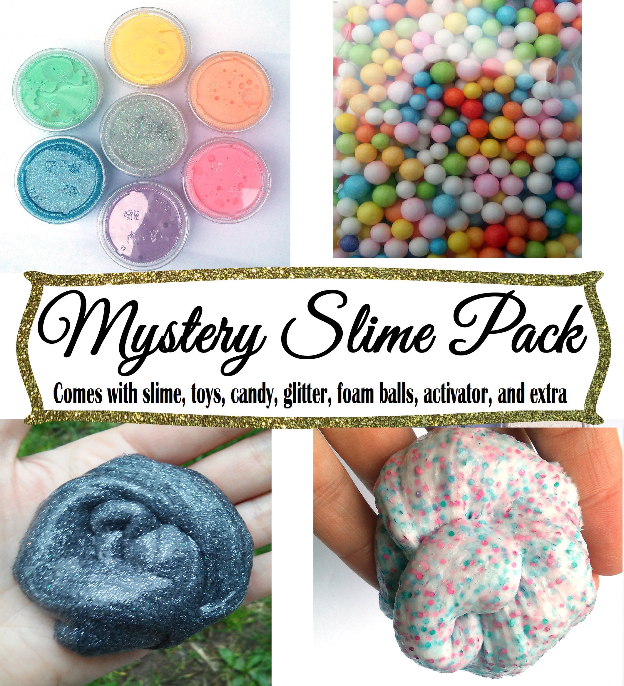 Mystery Slime Package Surprise Extras Foam Gift Box Birthday