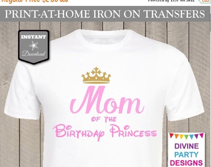 SALE INSTANT DOWNLOAD Print at Home Pink Mom of the Birthday Princess Printable Iron On Transfer / T-shirt / Family / Party / Item #2349