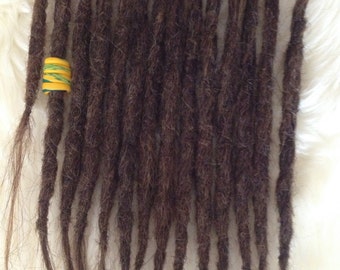14 natural Dreadlock extensions - Mixed brown blonde - Real human hair incl dread pearl. Crochet knotty