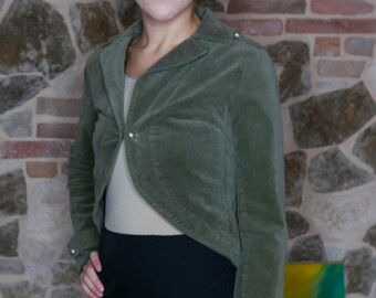 Vintage Green Velvet Blazer jacket size 40/42 vintage button