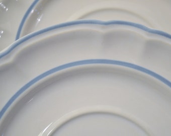 Vintage Floral Expressions Saucer Set of 4 Blue White Stoneware Japan Replacement PanchosPorch