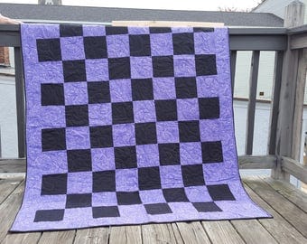purple and black large throw