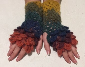 new 2017 dragon gloves Fingerless crocodile stich women fingerless gloves dragon scale women's gloves women's Arm Warmers gift Accessory