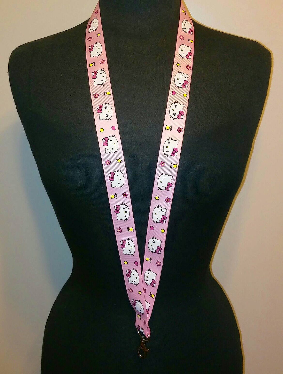 Hello kitty Inspired Lanyard/Keychain/Badgeholder
