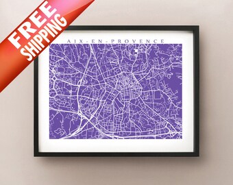 Aix-en-Provence, France Map Print